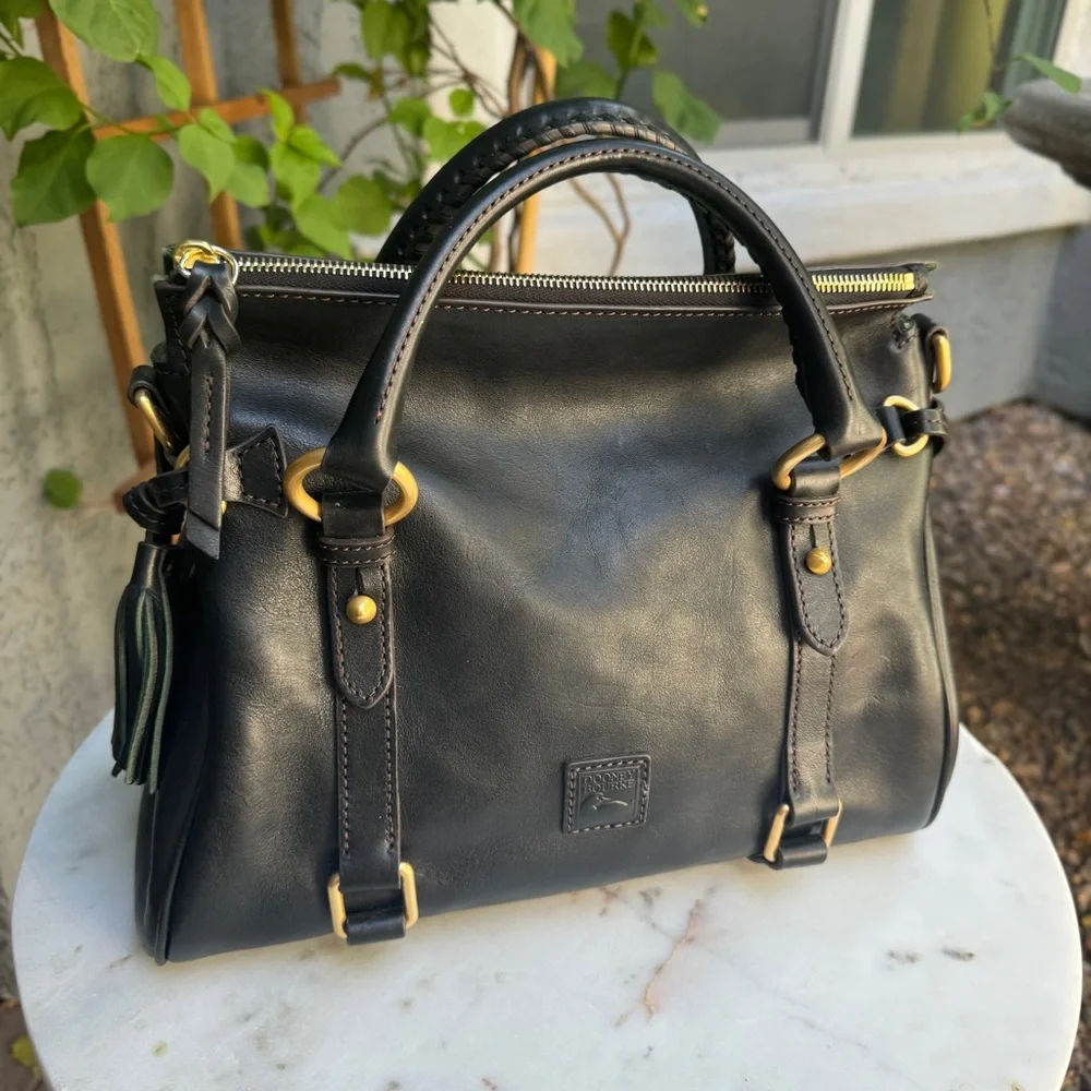 SOLD Dooney & Bourke Leather Florentine Satchel - Picture 1 of 14